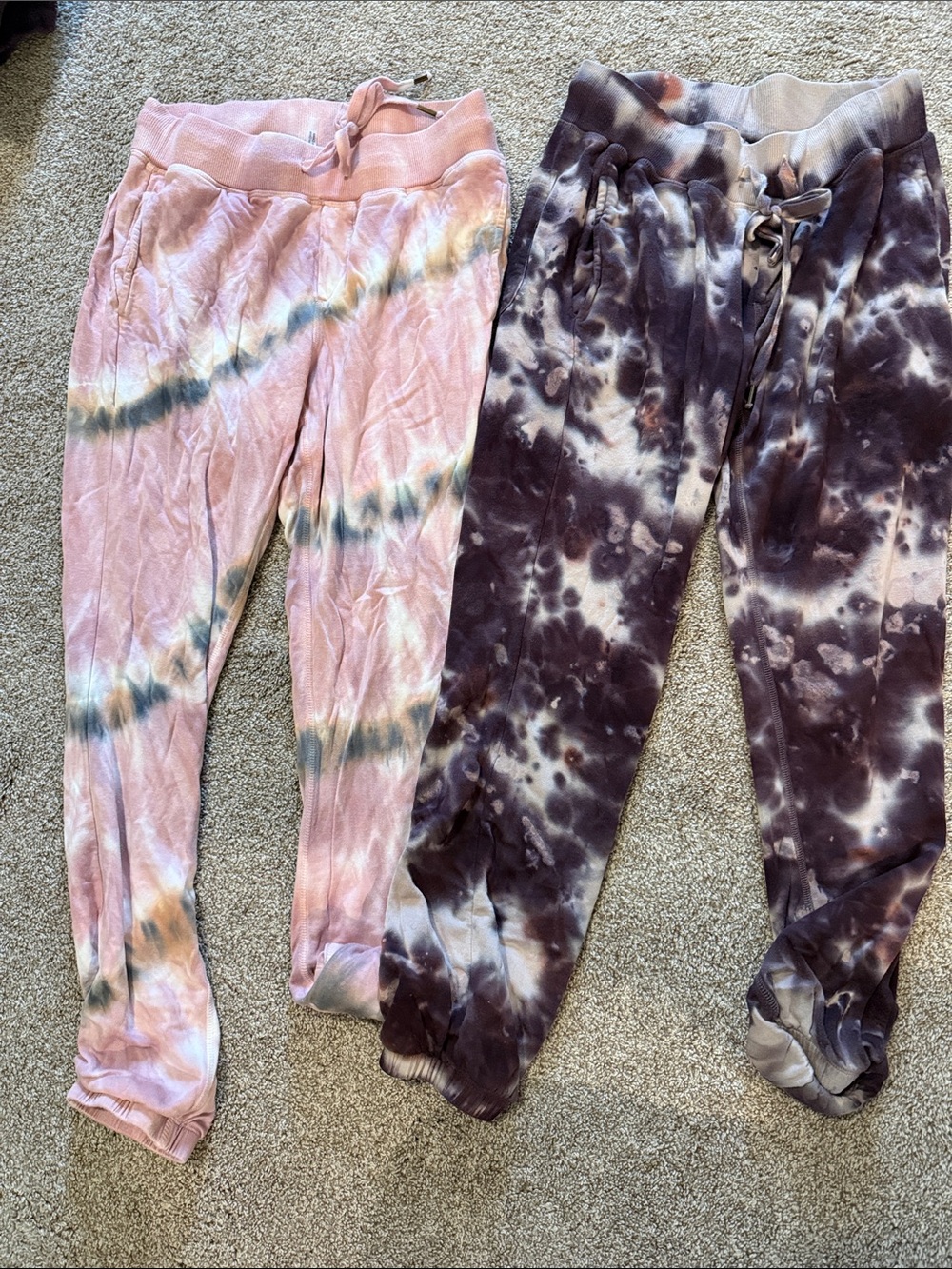 Young Fabulous & Broke Tie-Dye Jogger Pants in Pink & Purple